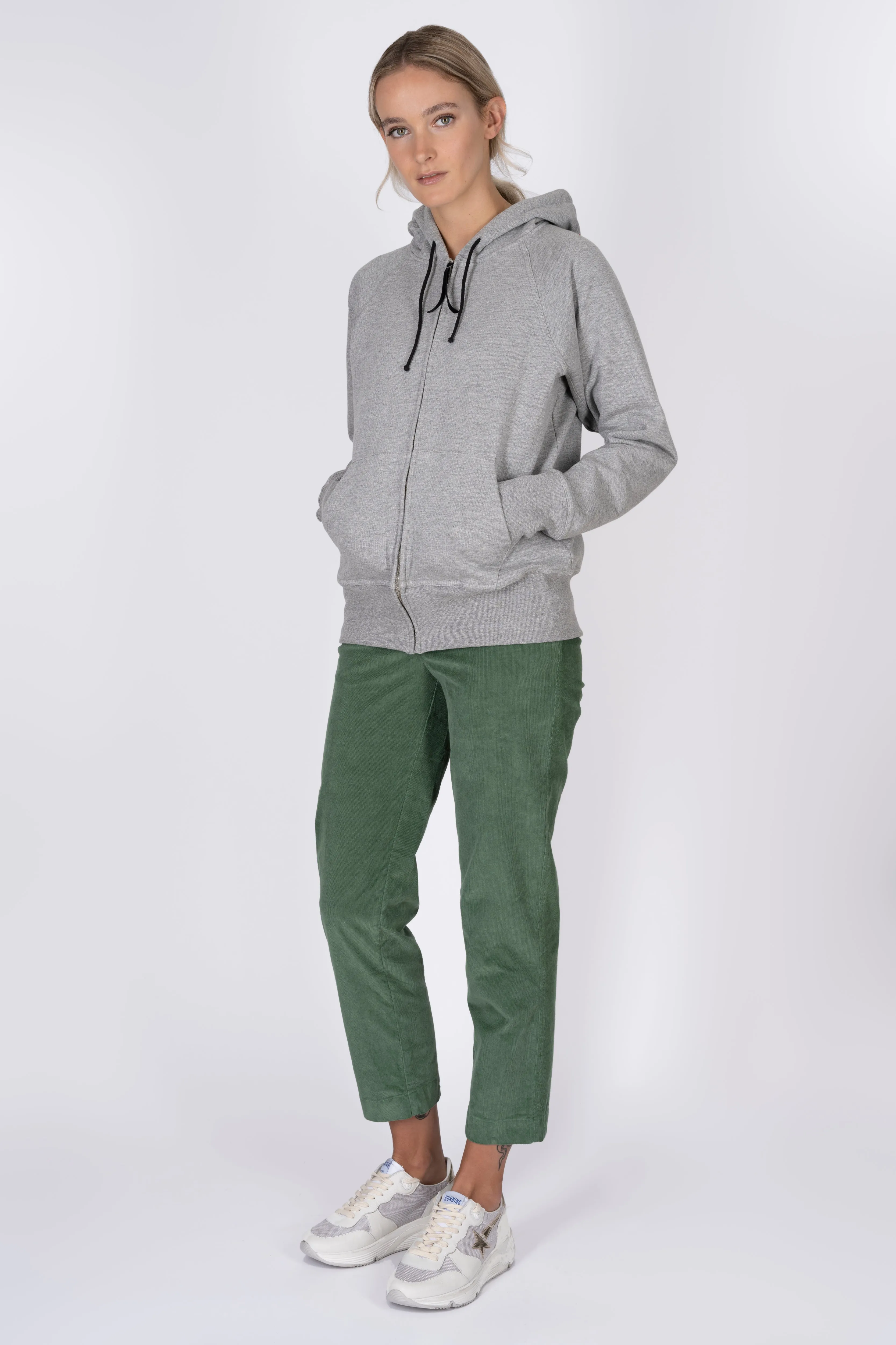 Green Stretch Pincord Chino Pants