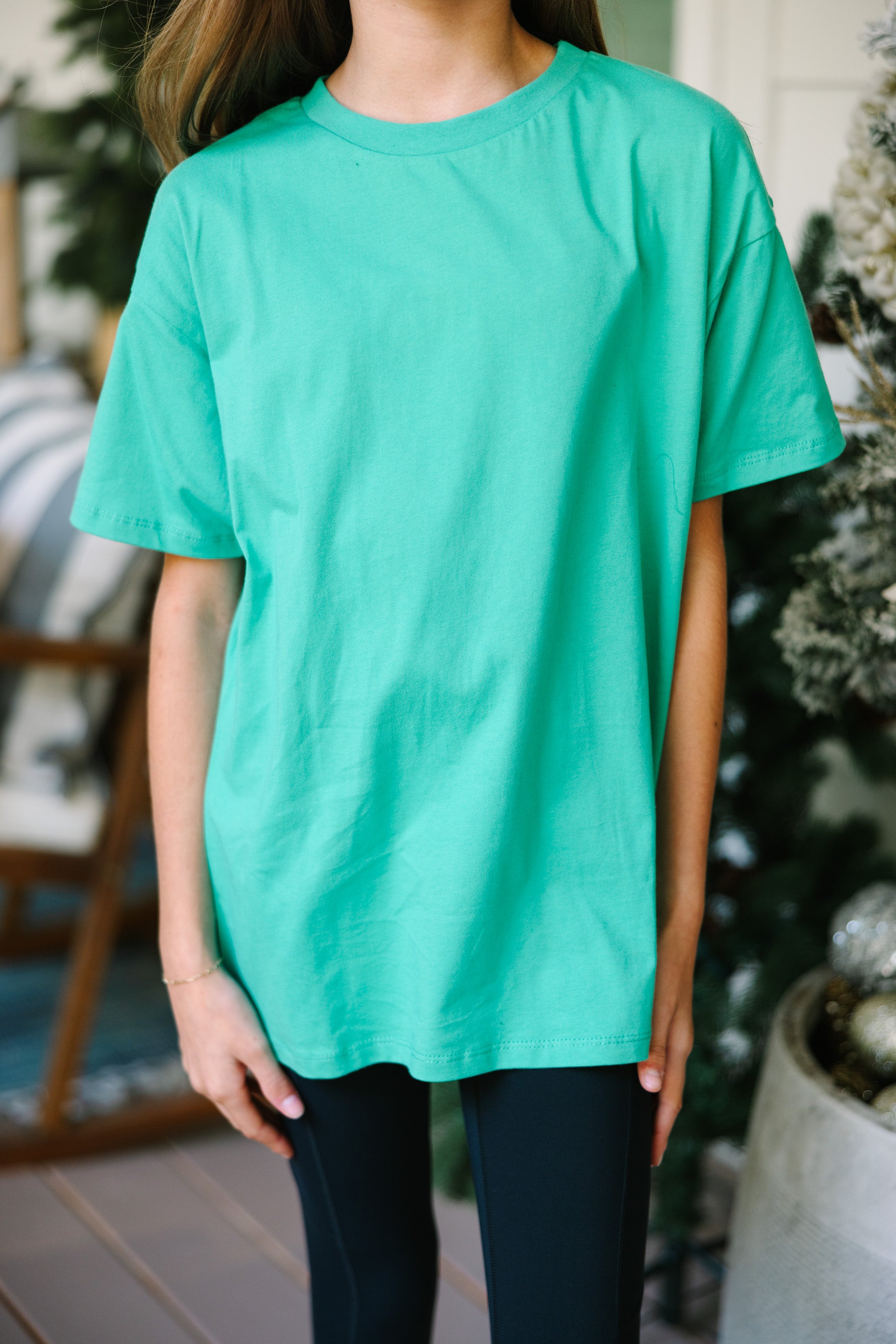 Green Oversized Tee for Girls - Shop Now!