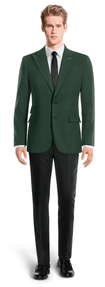 green peak lapel essential blazer