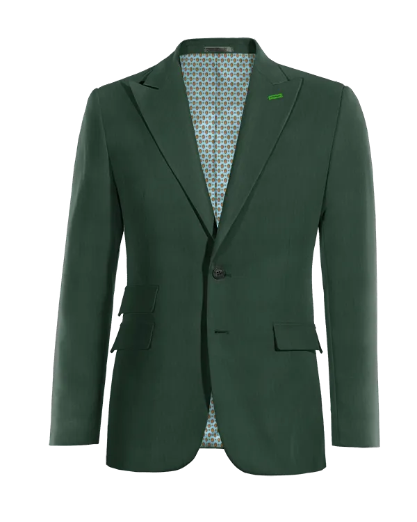 green peak lapel essential blazer