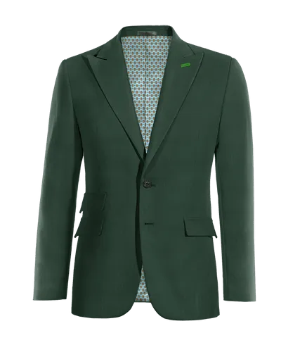 green peak lapel essential blazer