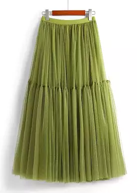 green tulle skirts summer