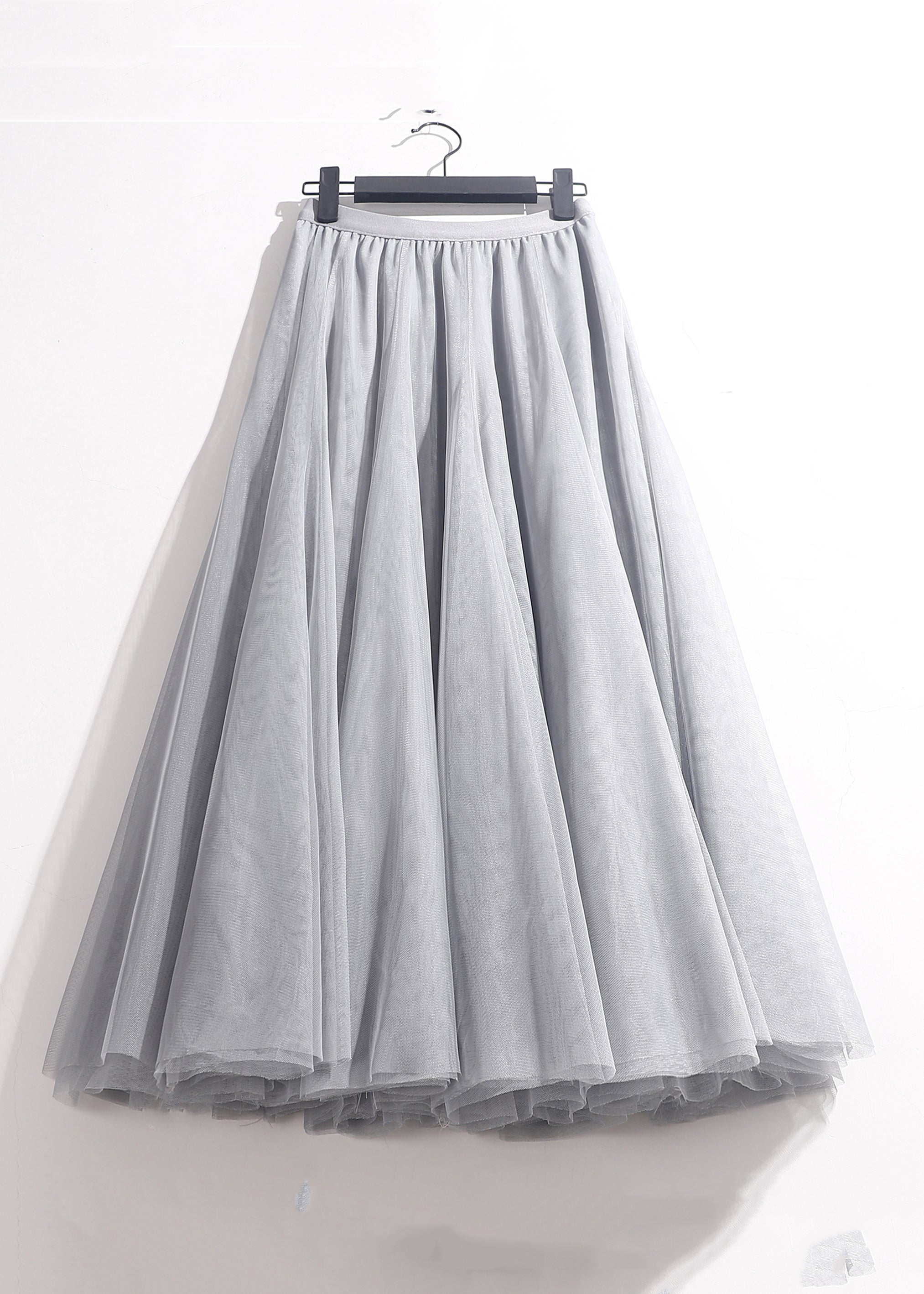 Grey Elastic Waist Tulle Skirt - AS1008