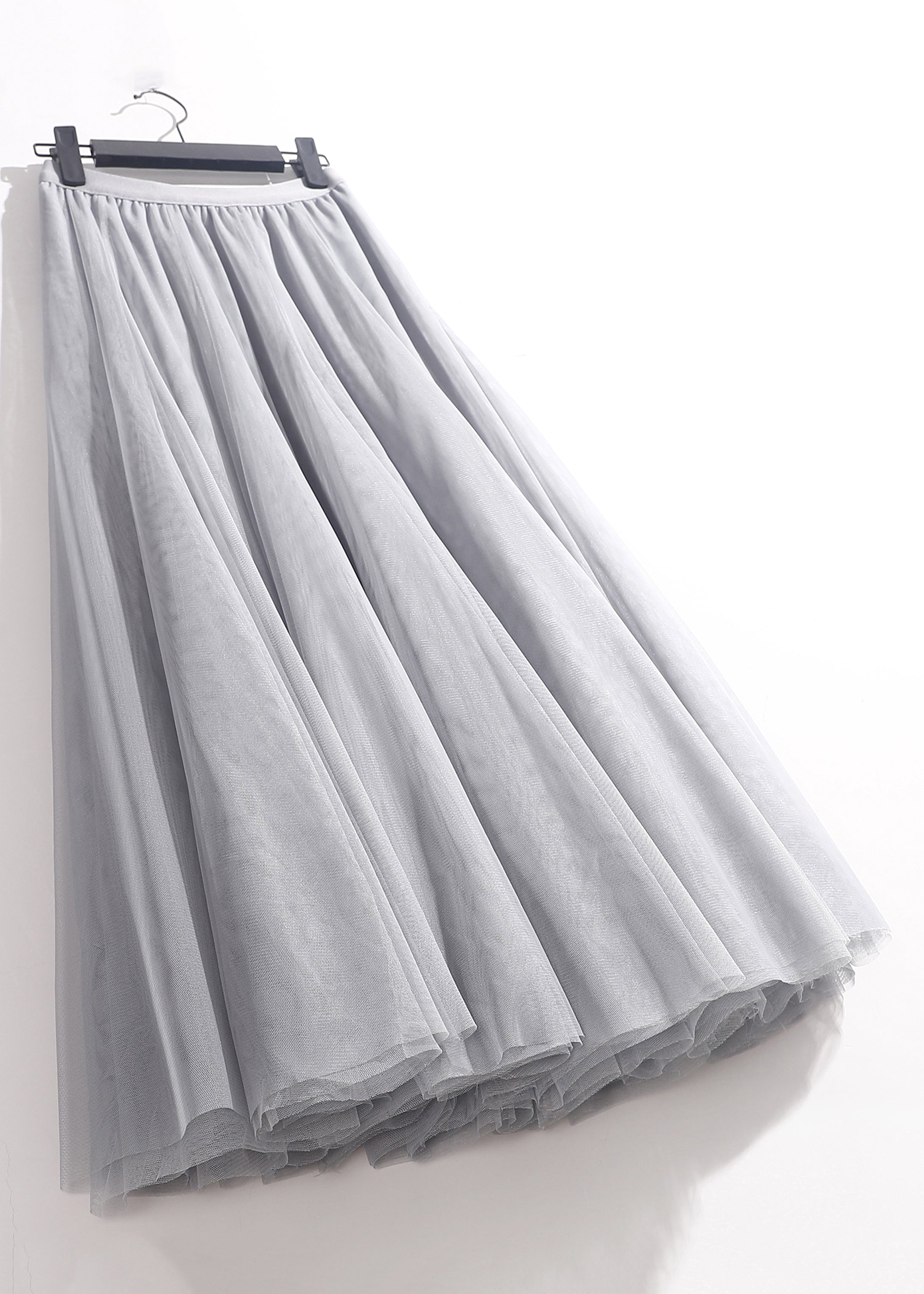 Grey Elastic Waist Tulle Skirt - AS1008