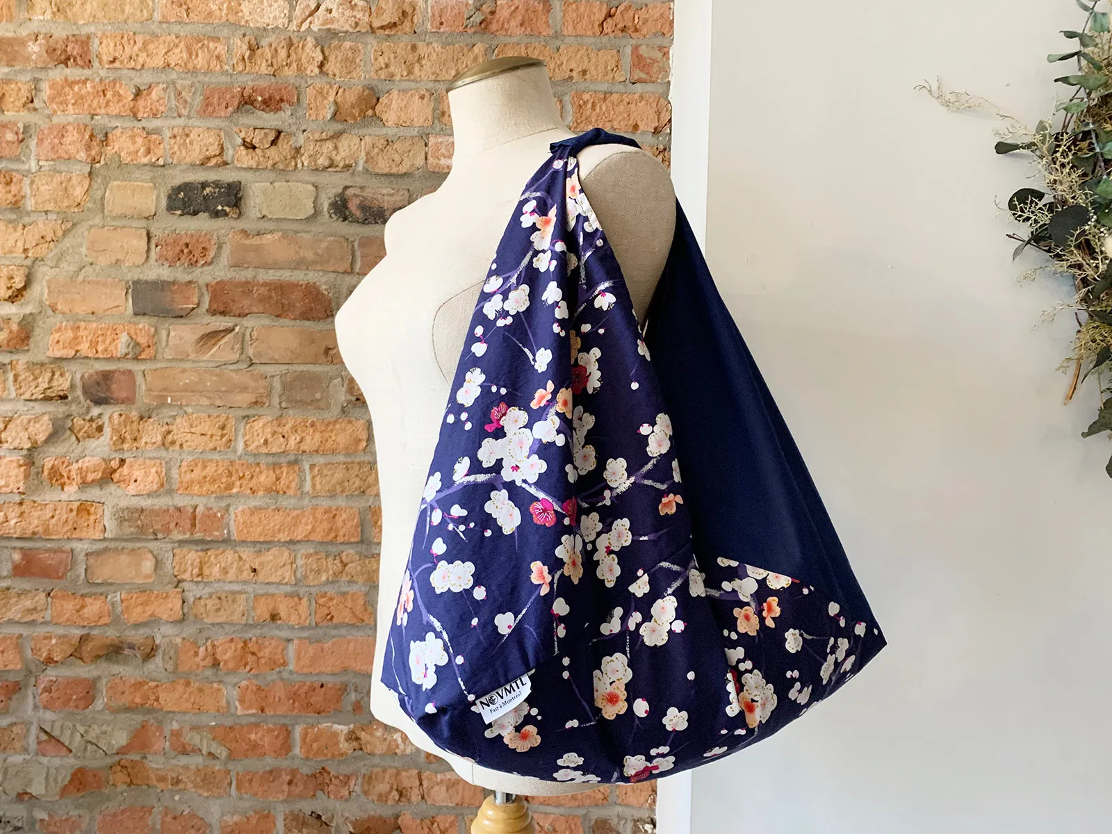 Handmade Origami Bag | Market Bag | Sakura (Navy Blue)