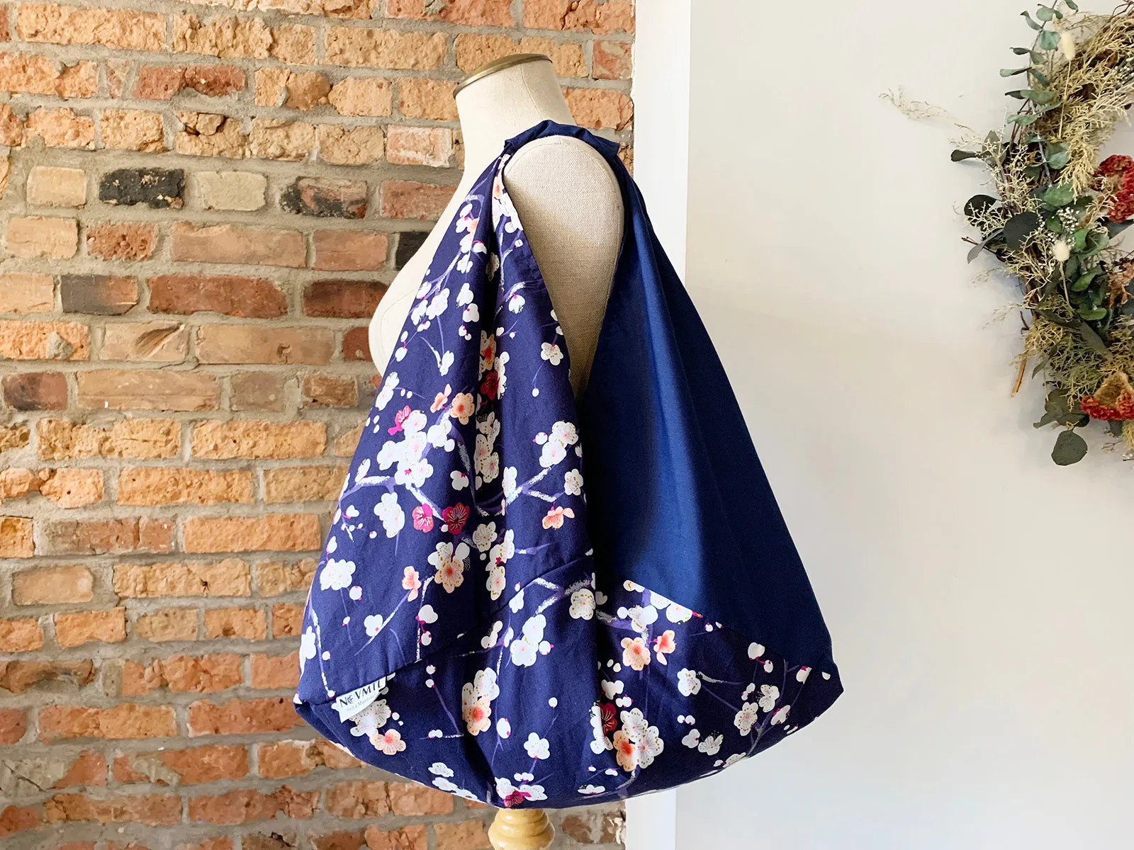 Handmade Origami Bag | Market Bag | Sakura (Navy Blue)