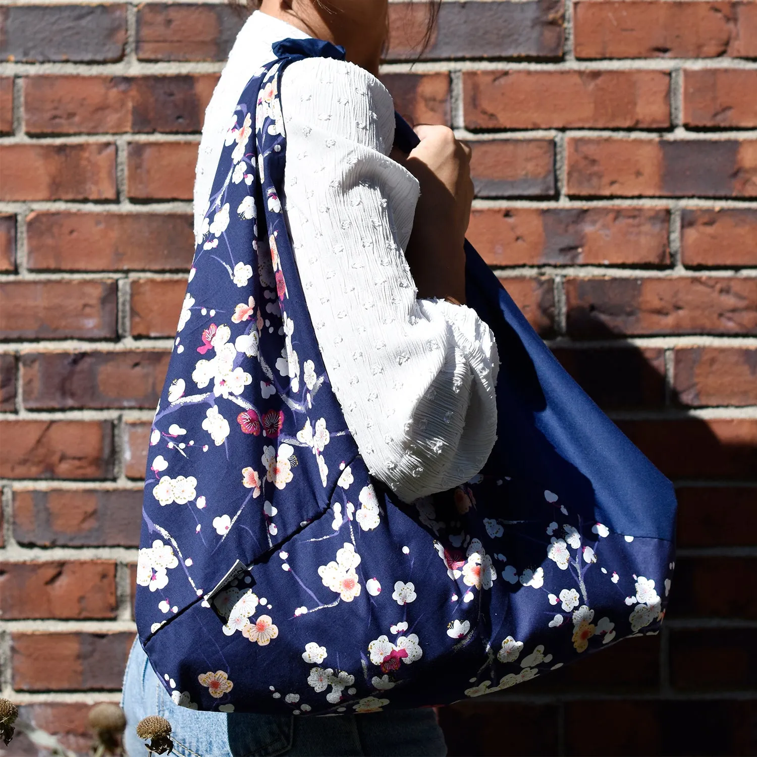 Handmade Origami Bag | Market Bag | Sakura (Navy Blue)