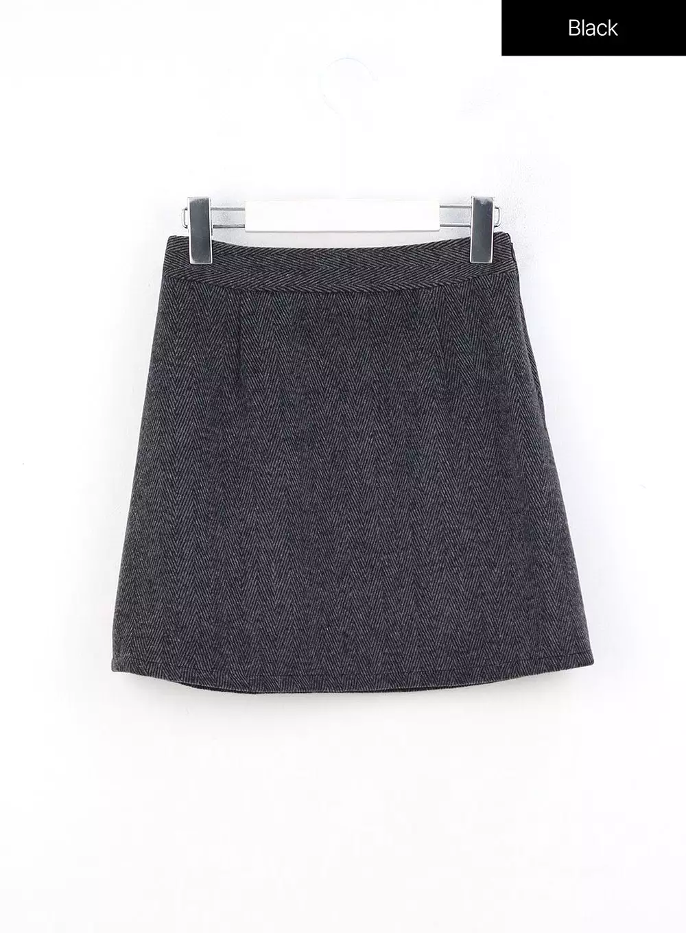 Herringbone Mini Skirt - Wool Blend - OO327.