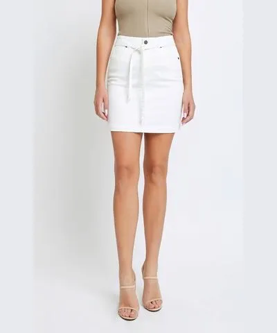 Tie Front Denim Skirt by HIDDEN