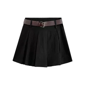 High Rise Pleated Mini Skirt - A-Line Style