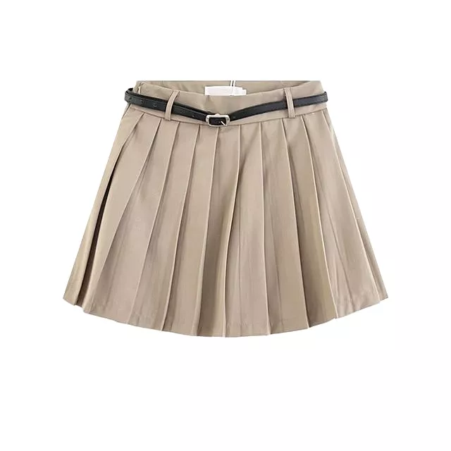 High Waist Pleated Mini Skirt