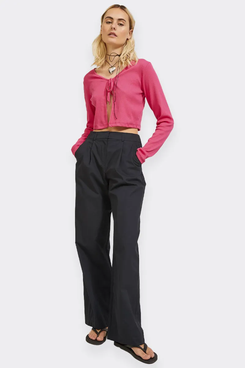 High Waist Relaxed Fit Pants