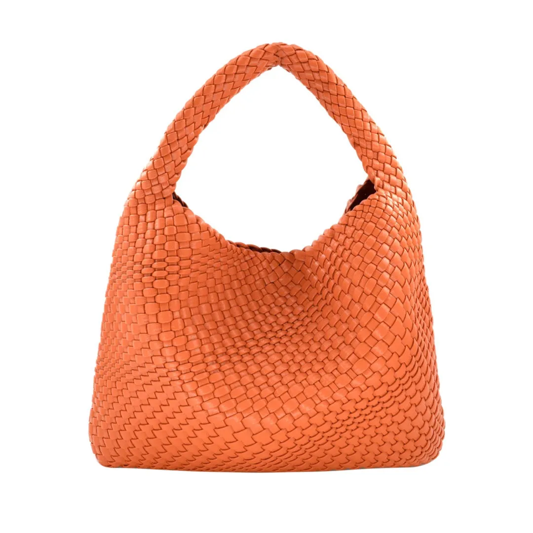 Hobo Woven Tote Bag, Vegan Leather, Weave Design