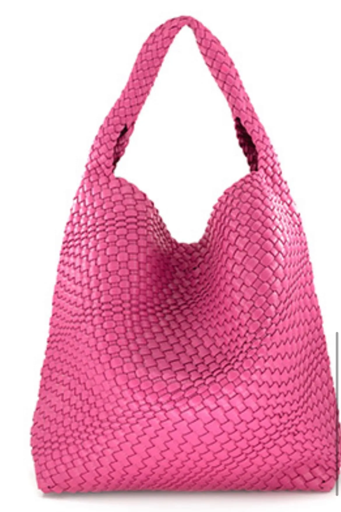 Hobo Woven Tote Bag, Vegan Leather, Weave Design