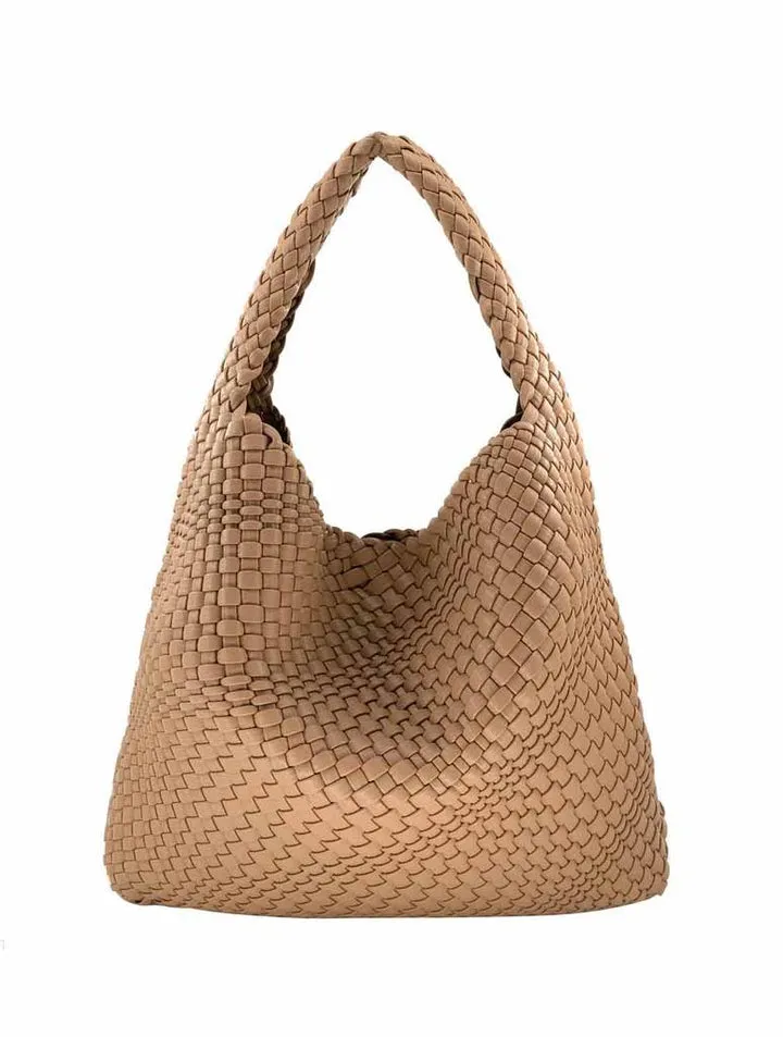 Hobo Woven Tote Bag, Vegan Leather, Weave Design