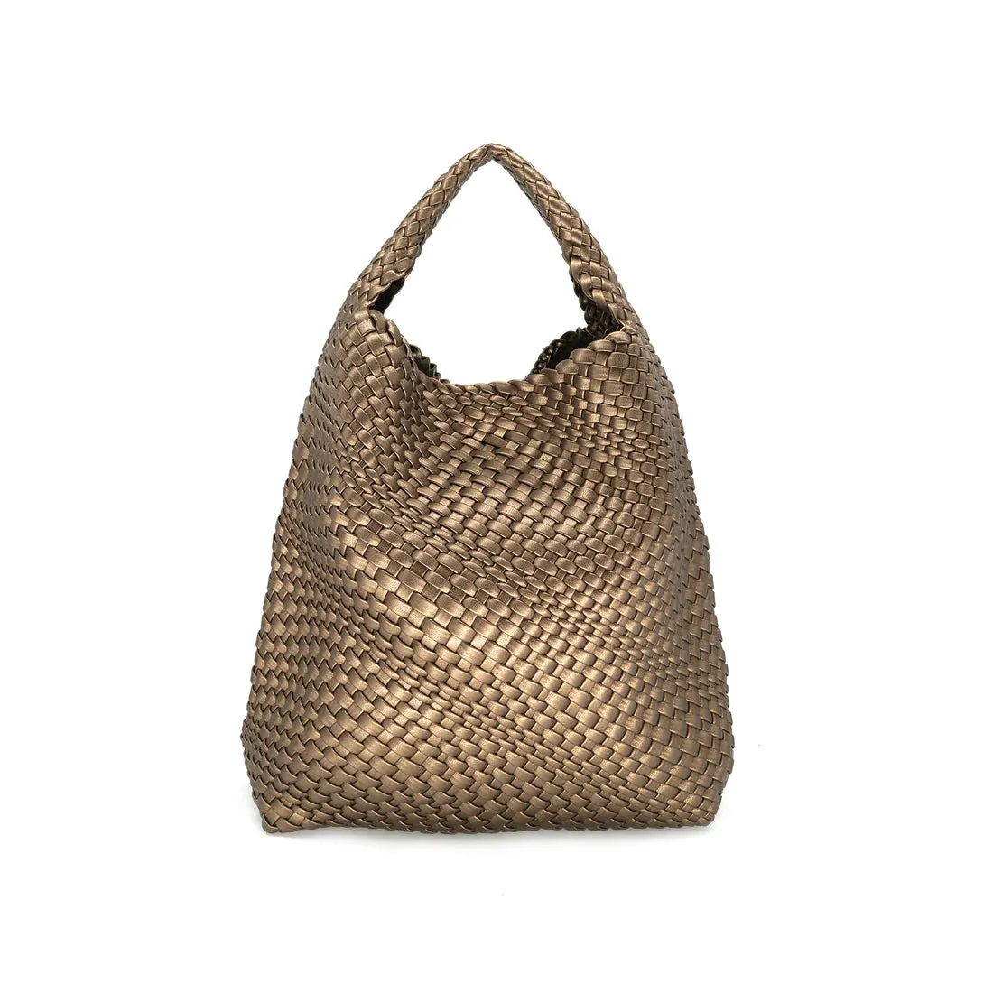 Hobo Woven Tote Bag, Vegan Leather, Weave Design