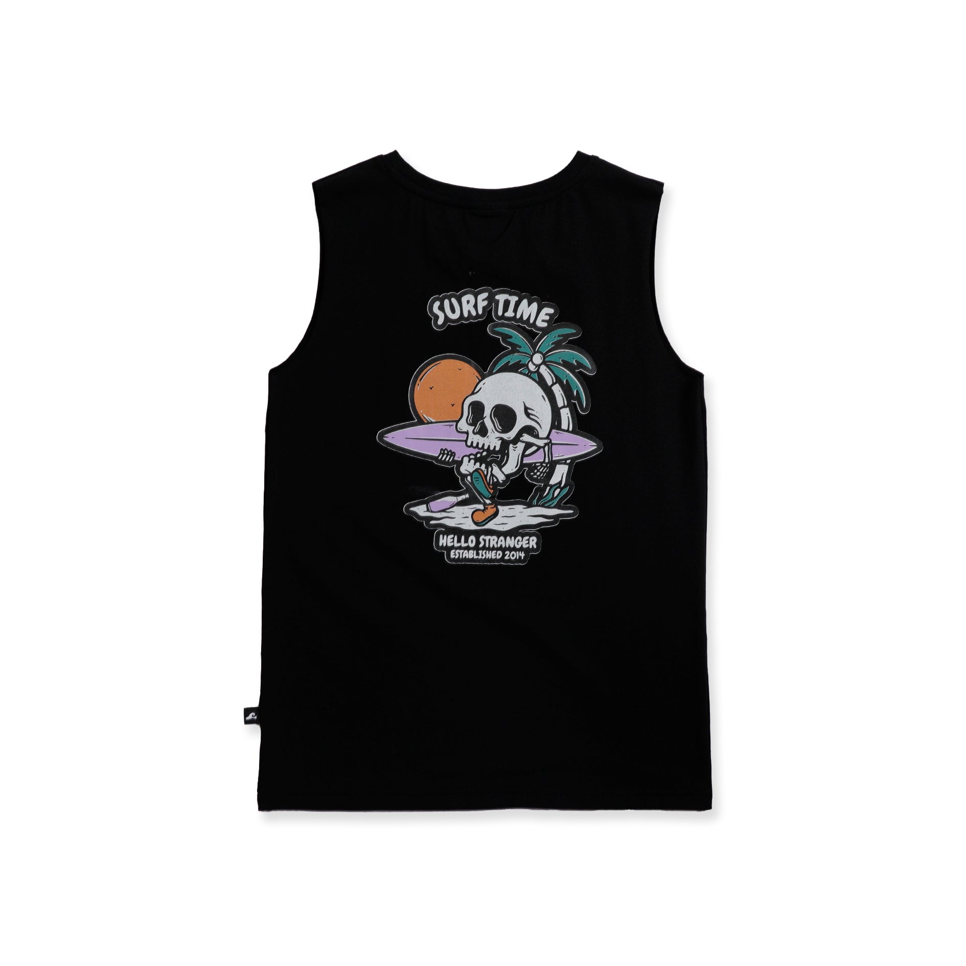 HS Surf Time Muscle Tank Top - Black