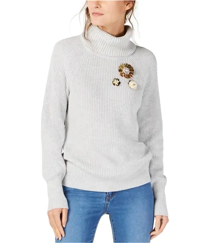 INC Women's Brooch Pullover Sweater