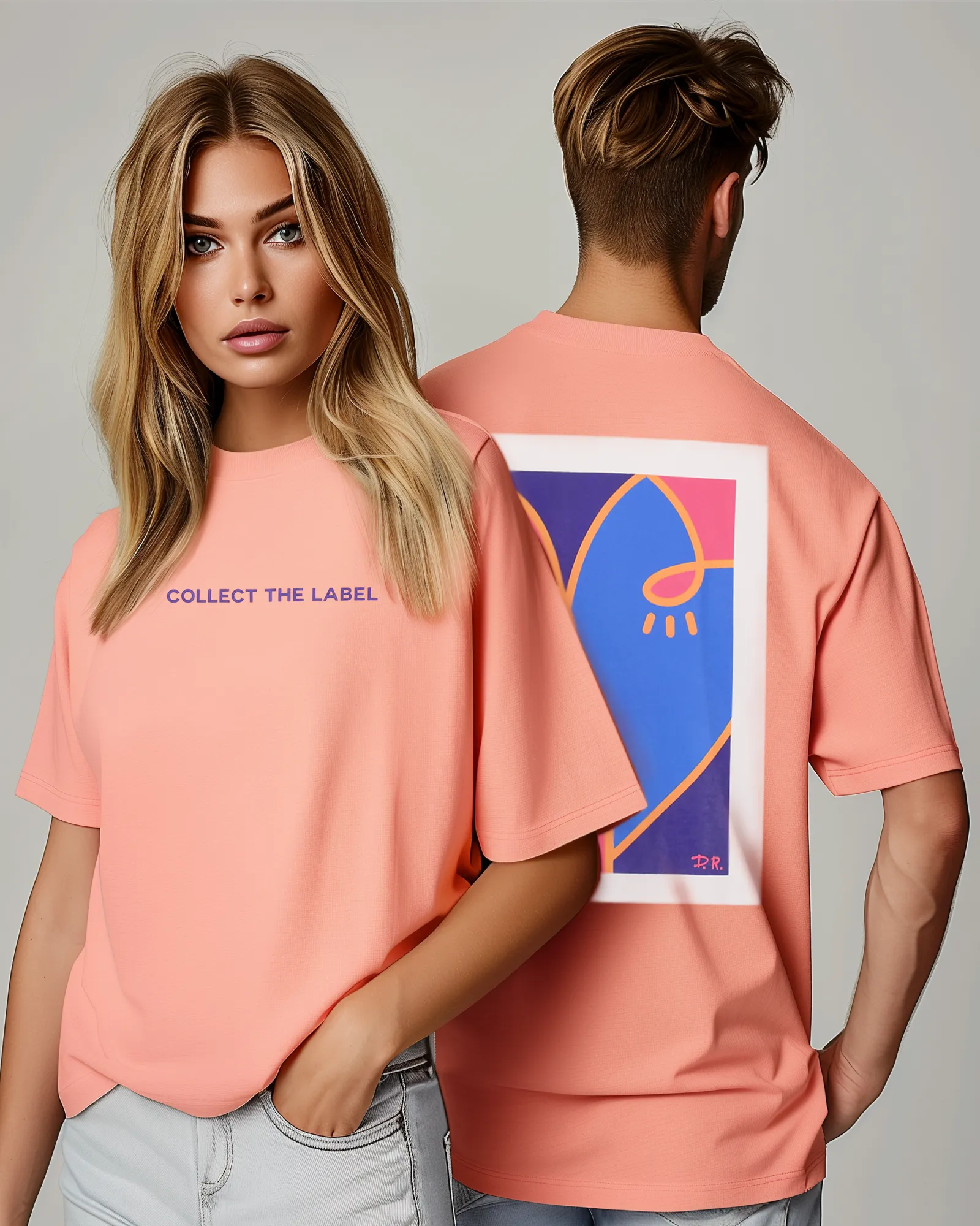 Peach Intertwined Oversized Tee