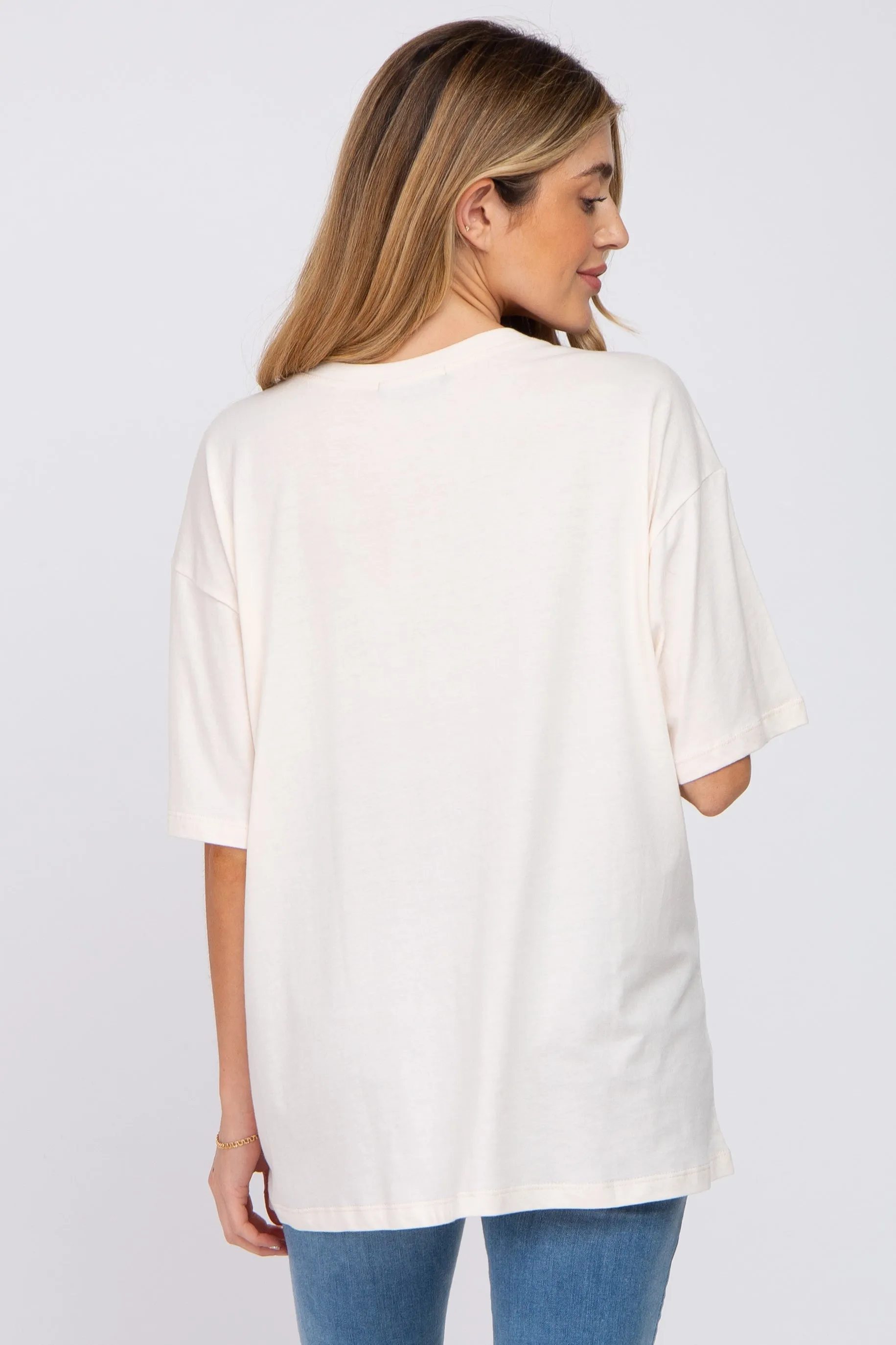 Ivory oversized maternity tee