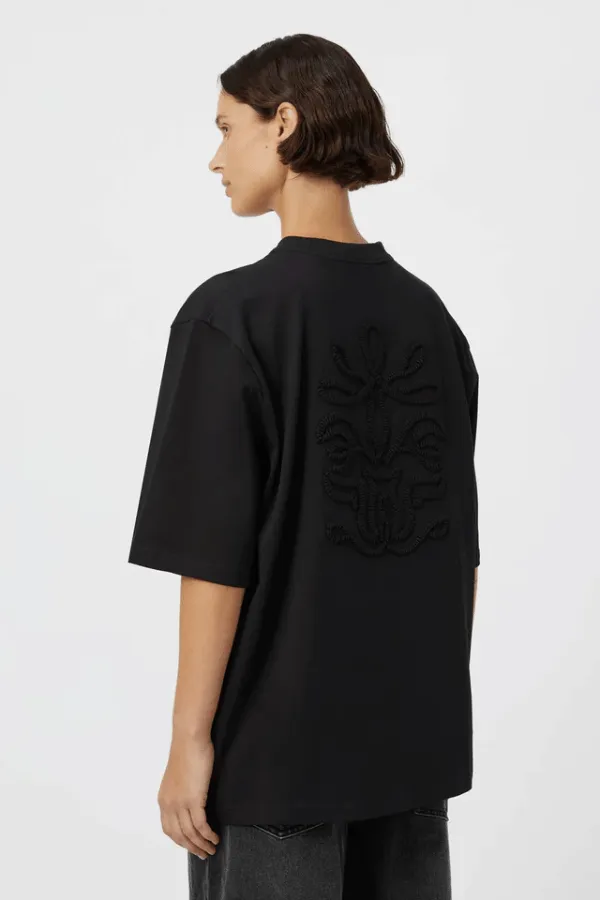 Iwan Black Embroidered T-Shirt