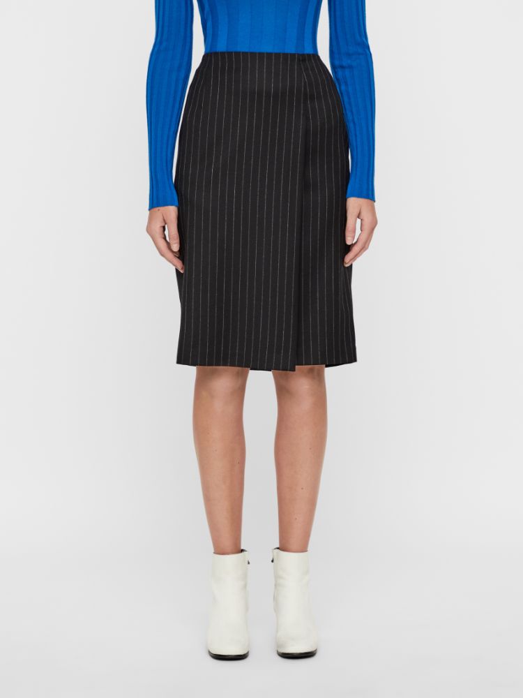 J. Lindeberg Women's Silva Wool Pencil Skirt - Black Stripe