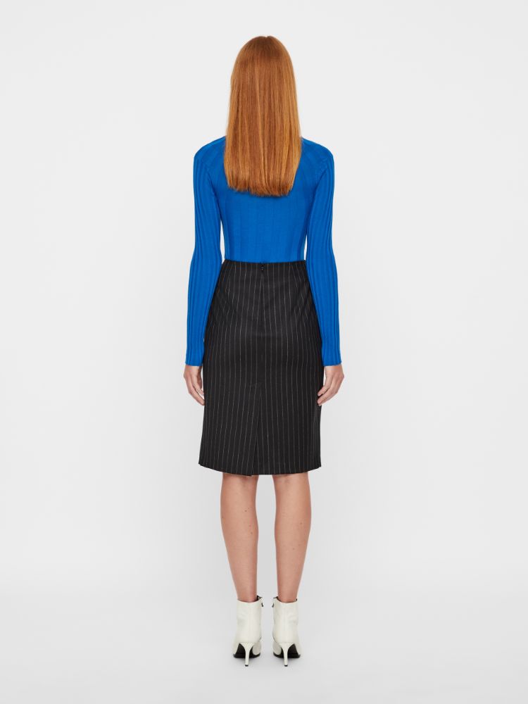 J. Lindeberg Women's Silva Wool Pencil Skirt - Black Stripe