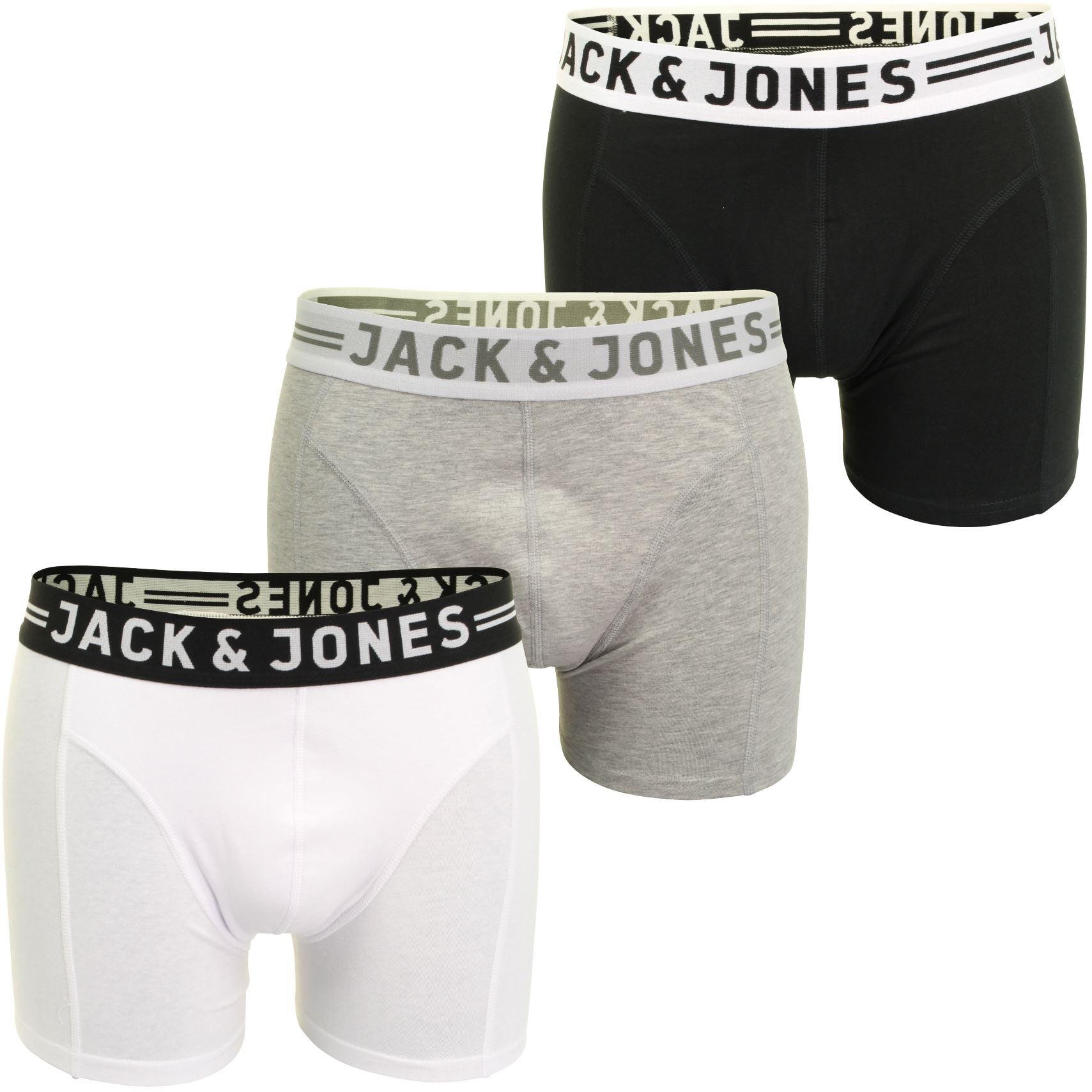 Jack & Jones mens boxer shorts trunks pack 3.