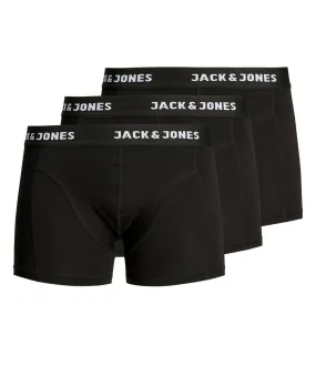 Jack & Jones Black Anthony 3 Pack Trunks Shorts