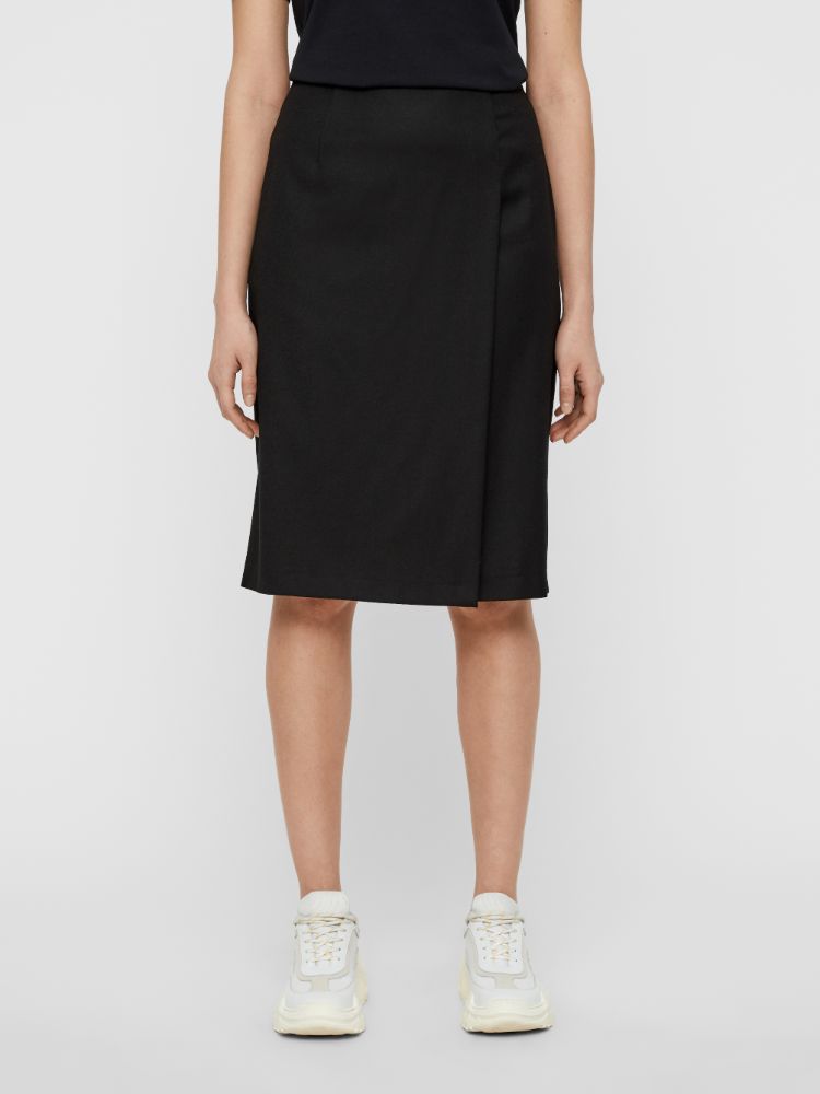 J.Lindeberg Women's Black Wool Pin Skirt