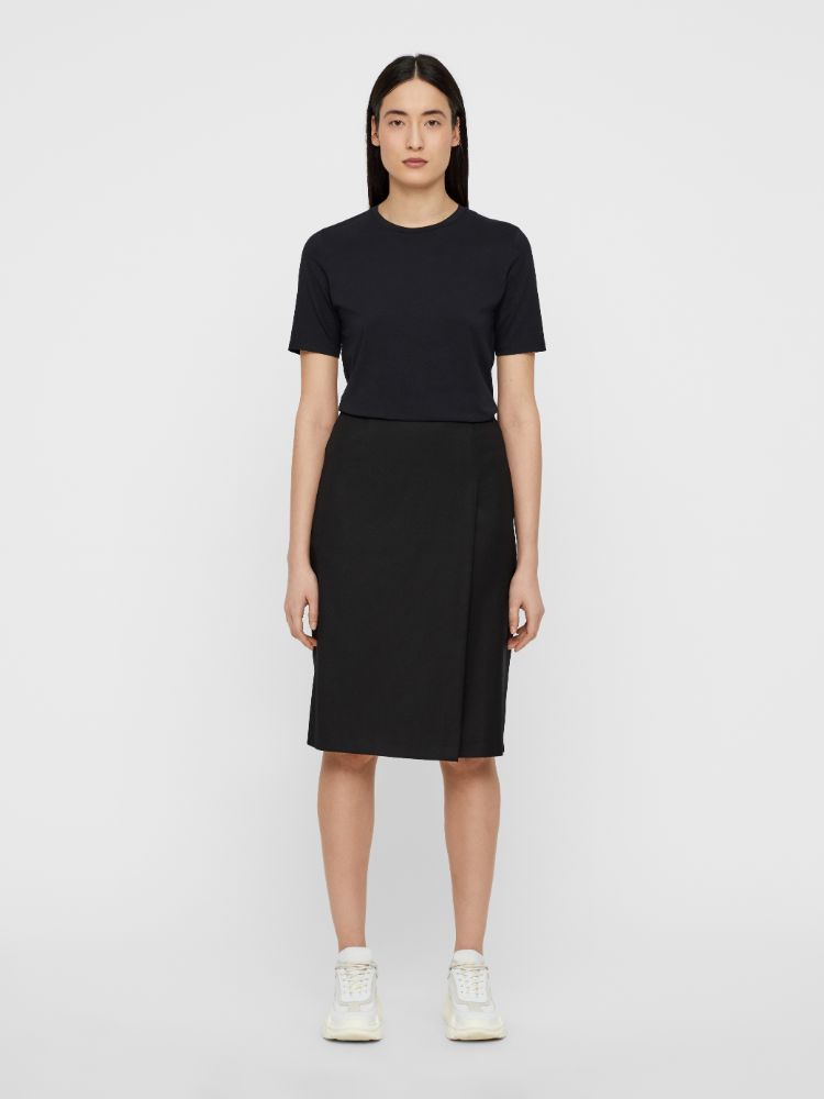 J.Lindeberg Women's Black Wool Pin Skirt