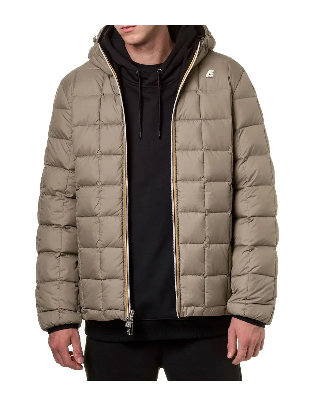 K-way men's jacket K4121NW Jack thermo reversible black beige.