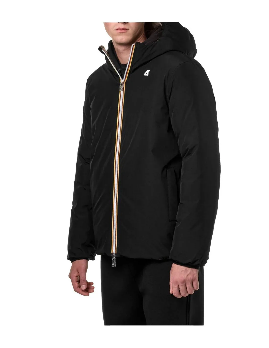 K-way men's jacket K4121NW Jack thermo reversible black beige.