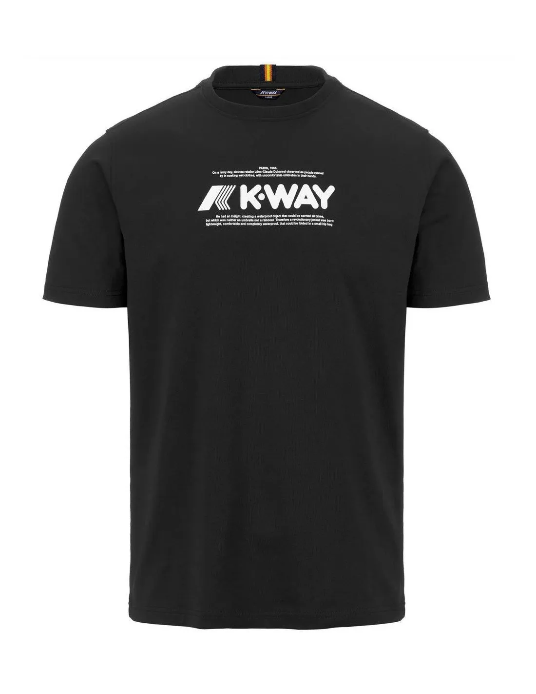 K-way men's T-shirt K4125DW Odom typo black