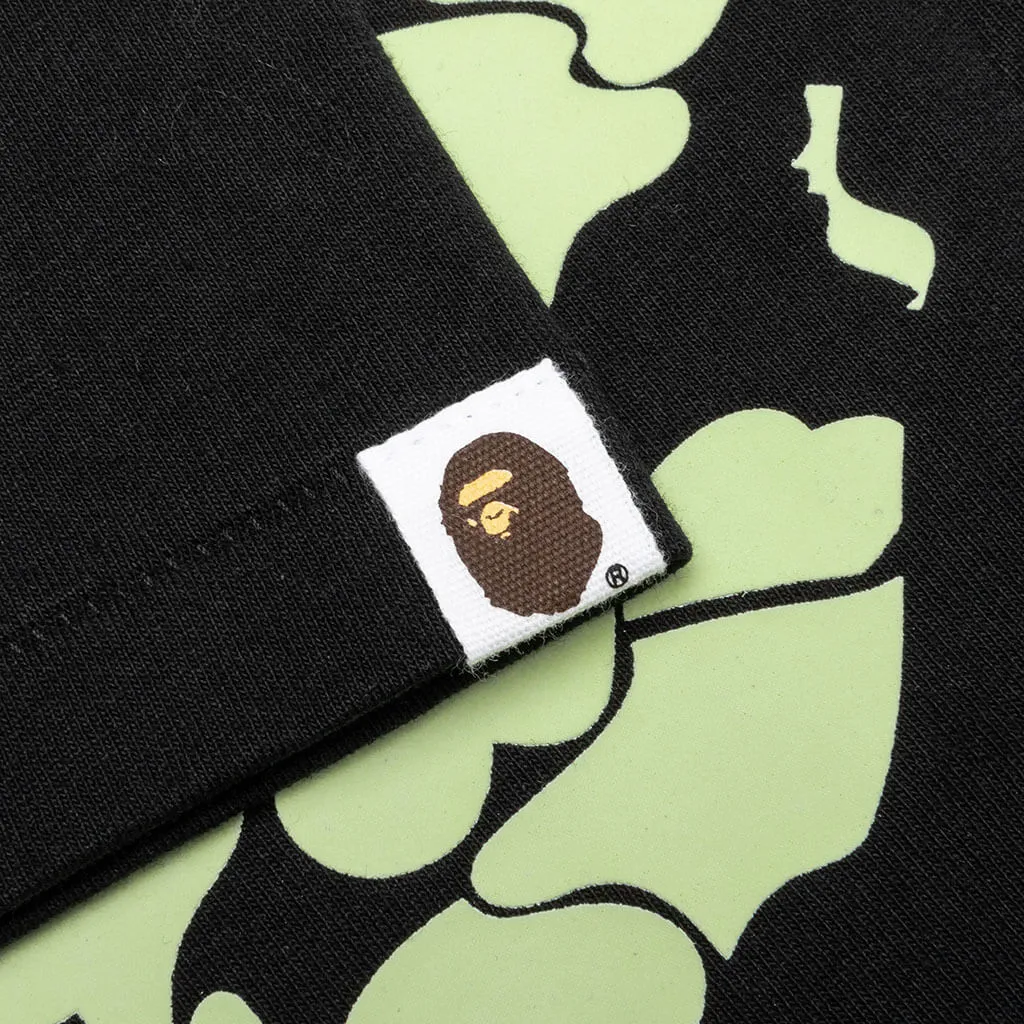 Black Kid's Glow in The Dark Camo Big Ape Head Tee