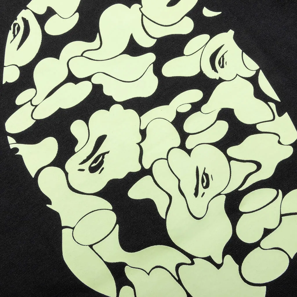 Black Kid's Glow in The Dark Camo Big Ape Head Tee