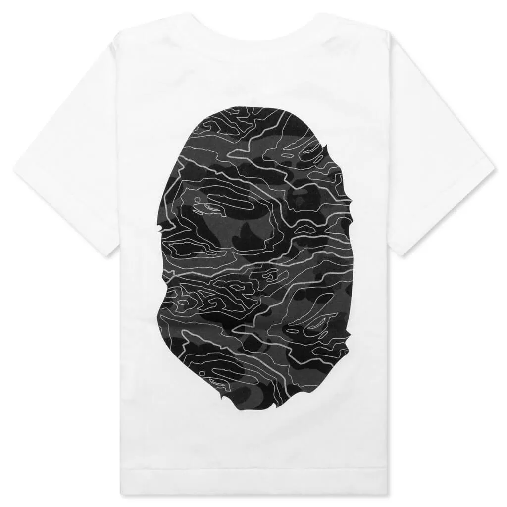 White and Black Kid's Layered Line Camo Big Ape Head Tee