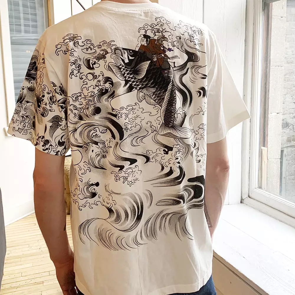 Koi Fish T-Shirt with Print (White)