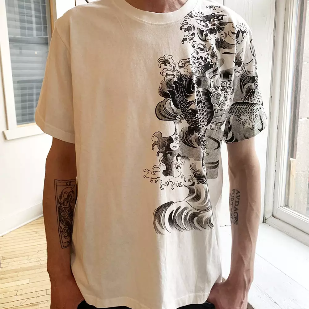 Koi Fish T-Shirt with Print (White)