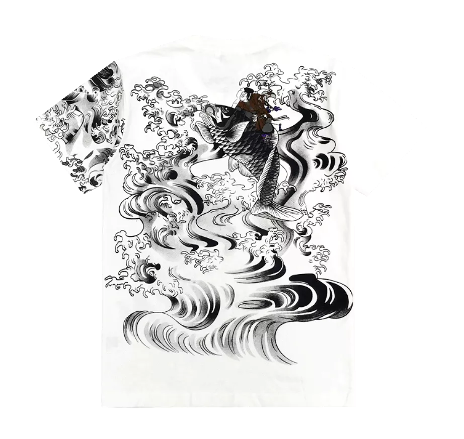 Koi Fish T-Shirt with Print (White)