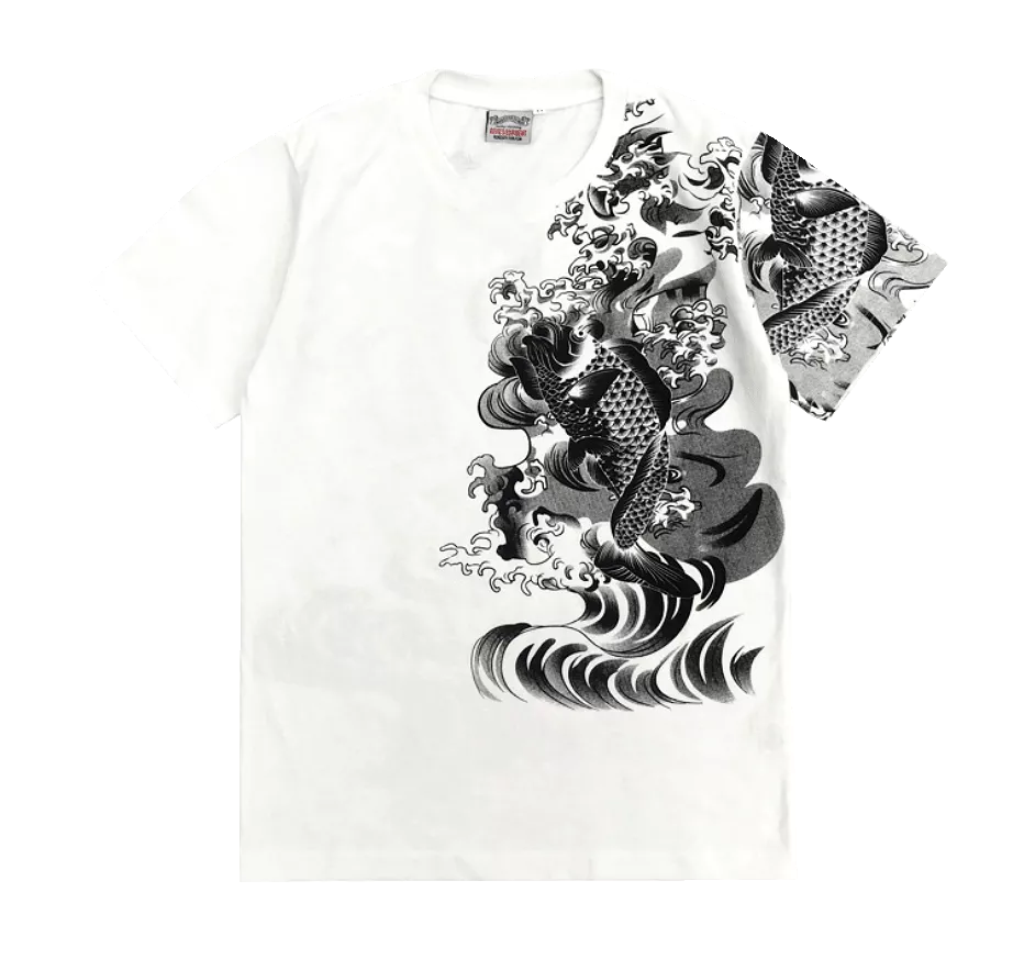 Koi Fish T-Shirt with Print (White)