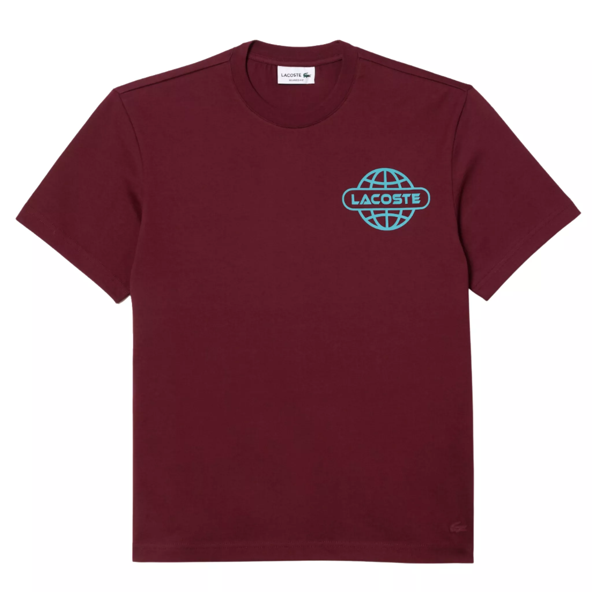 Lacoste Printed Heavy Cotton Jersey T-Shirt, Bordeaux