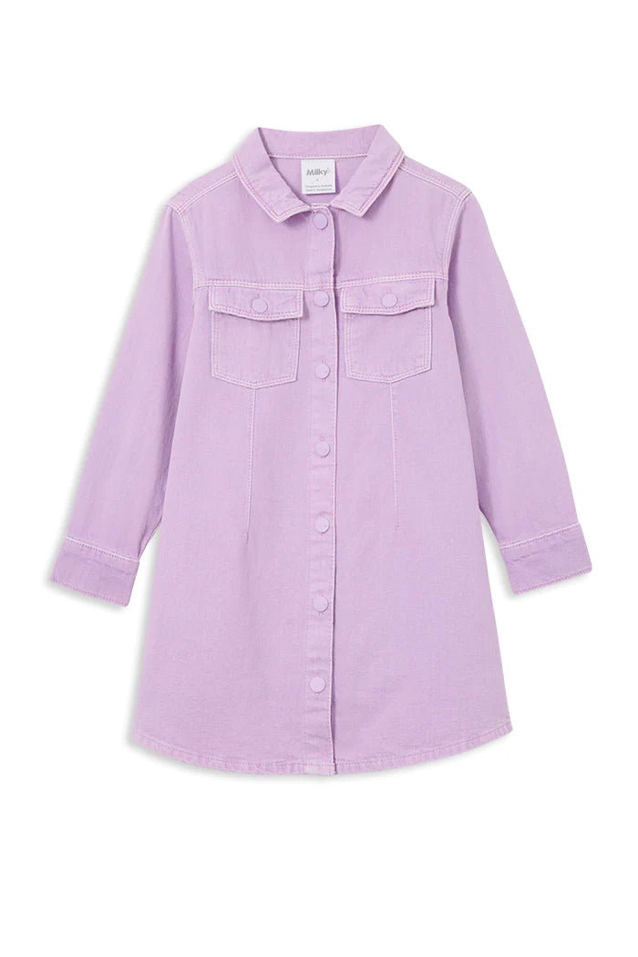 Lavender Denim Dress - Milky - Buy Online