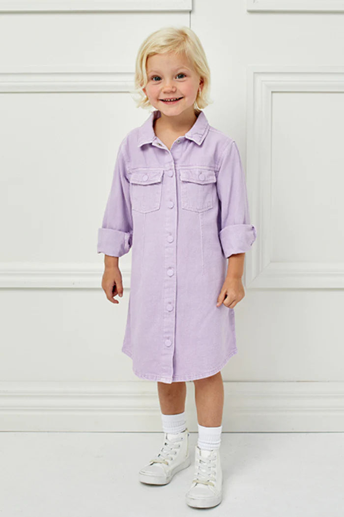 Lavender Denim Dress - Milky - Buy Online