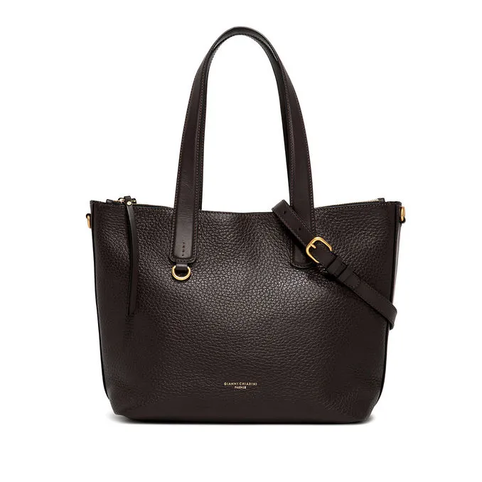 Leather Handbag for Women: Hammered Brown Stuffy Bag