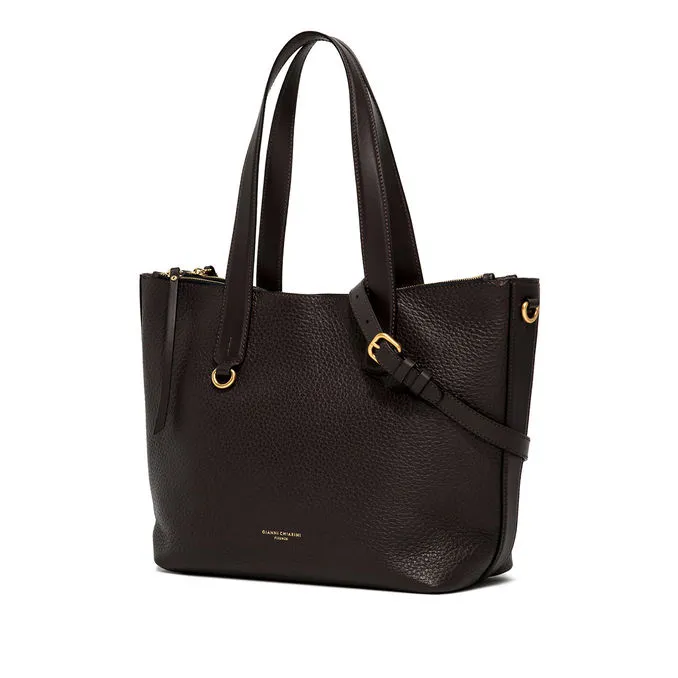 Leather Handbag for Women: Hammered Brown Stuffy Bag