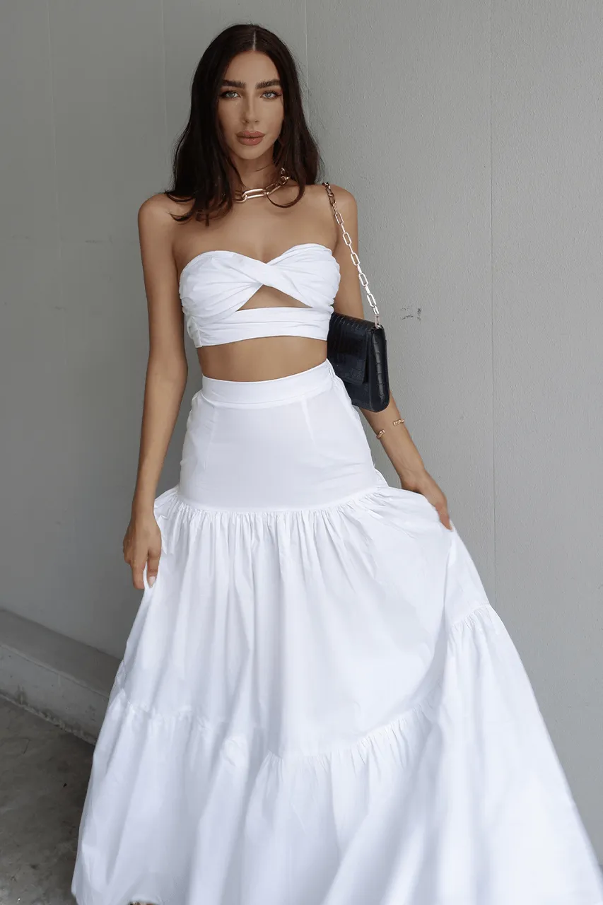 White Leilani Maxi Skirt