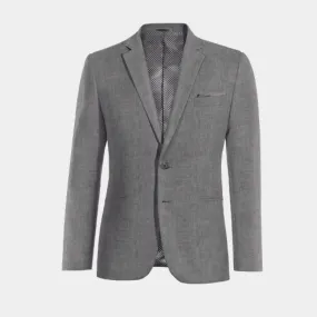 Lightweight slim fit grey linen blazer