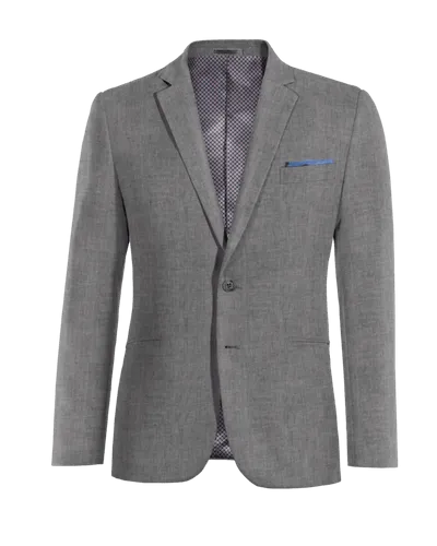 Lightweight slim fit grey linen blazer