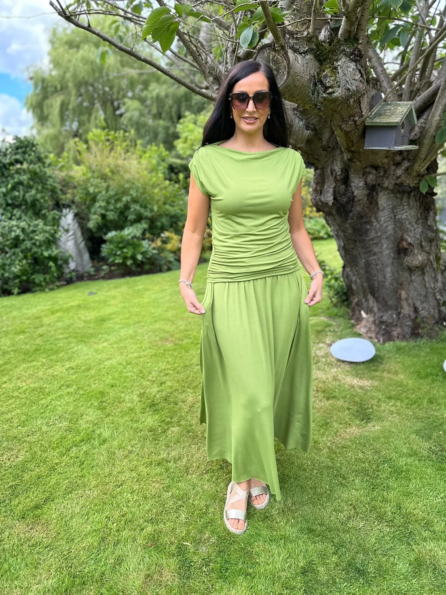 Lime Maxi Skirt Tammy - Fresh and Stylish Women's Long Skirt